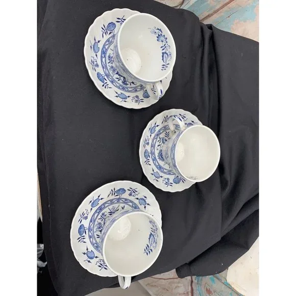 3 Wood & Sons England , ironStone Old Staffordshire Cup and Saucers - Picture 3 of 8